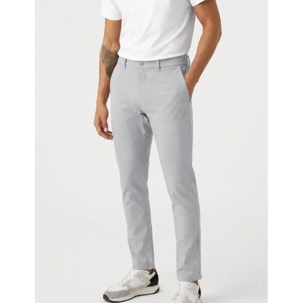 Lululemon Commission Casual Ventlight Mesh Pants Mens Size 34 Light Grey